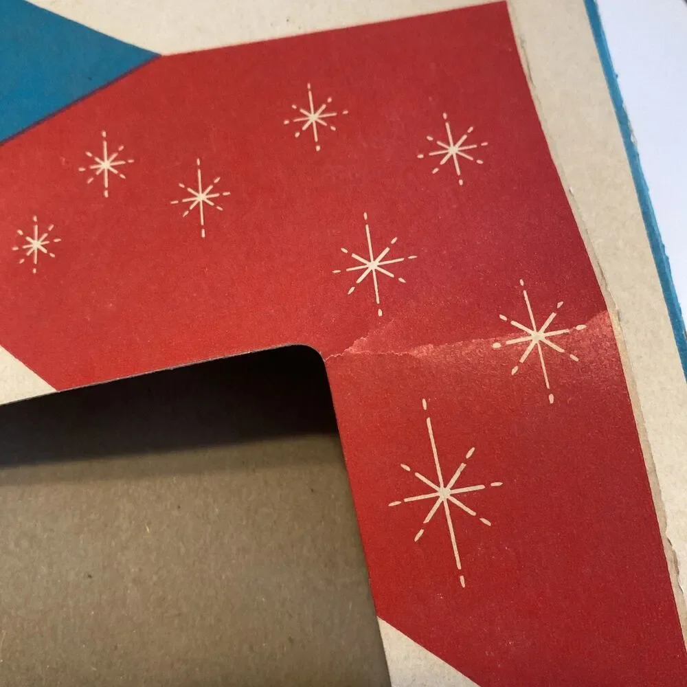 Vintage Holly Blinker Lites EMPTY BOX ONLY Very Colorful Large Letterpress USA